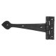 Tudor Plain Door Tee Hinge - 307 x 105mm - Antique Black Iron - Pair