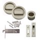 Round Flush Handle Set with Latch - Satin Nickel