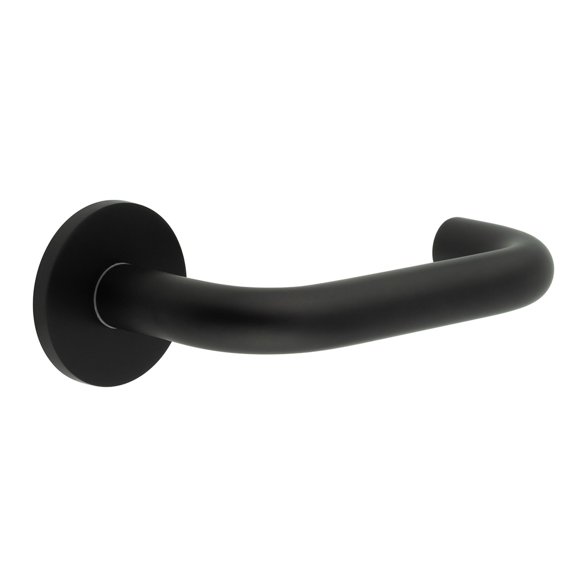 Black Fixed Dead 19mm Return to Door Handles on Round Rose - CR-106 Range