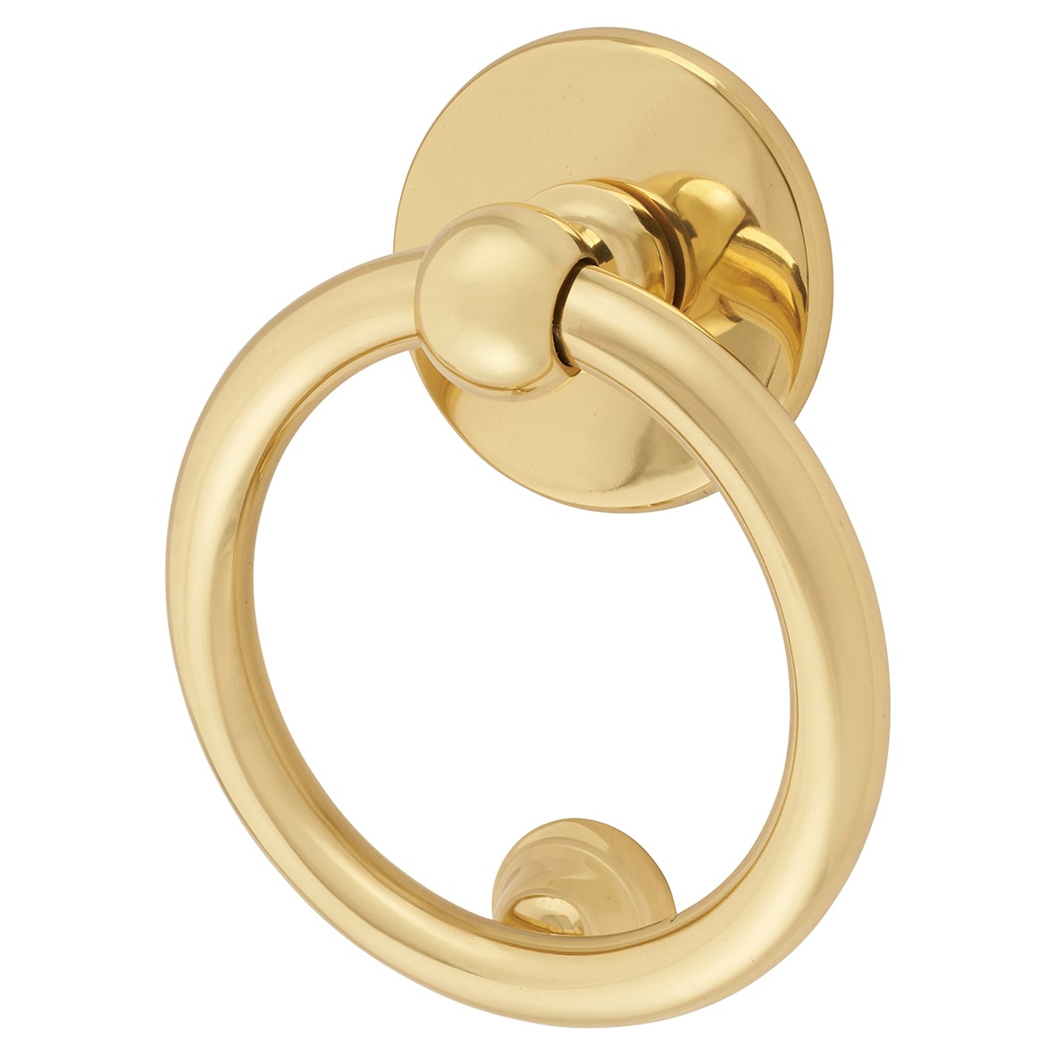 Victorian Ring Door Knocker - Polished Brass - 130 x 130mm