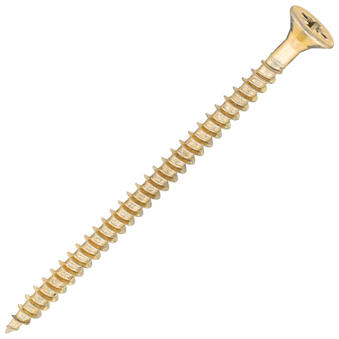 General Purpose Pozi Countersunk Chipboard Wood Screws - 5.0 x 80mm - Yellow Zinc - Pk of 200