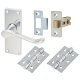Polished Chrome Victorian Scroll Latch Door Handles Pack - Short Plate