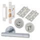 Polished Chrome Bathroom Lock Door Handles on Rose Pack - Dakota Range