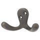 Victorian Double Coat Hook - 30 x 24mm - Dark Bronze