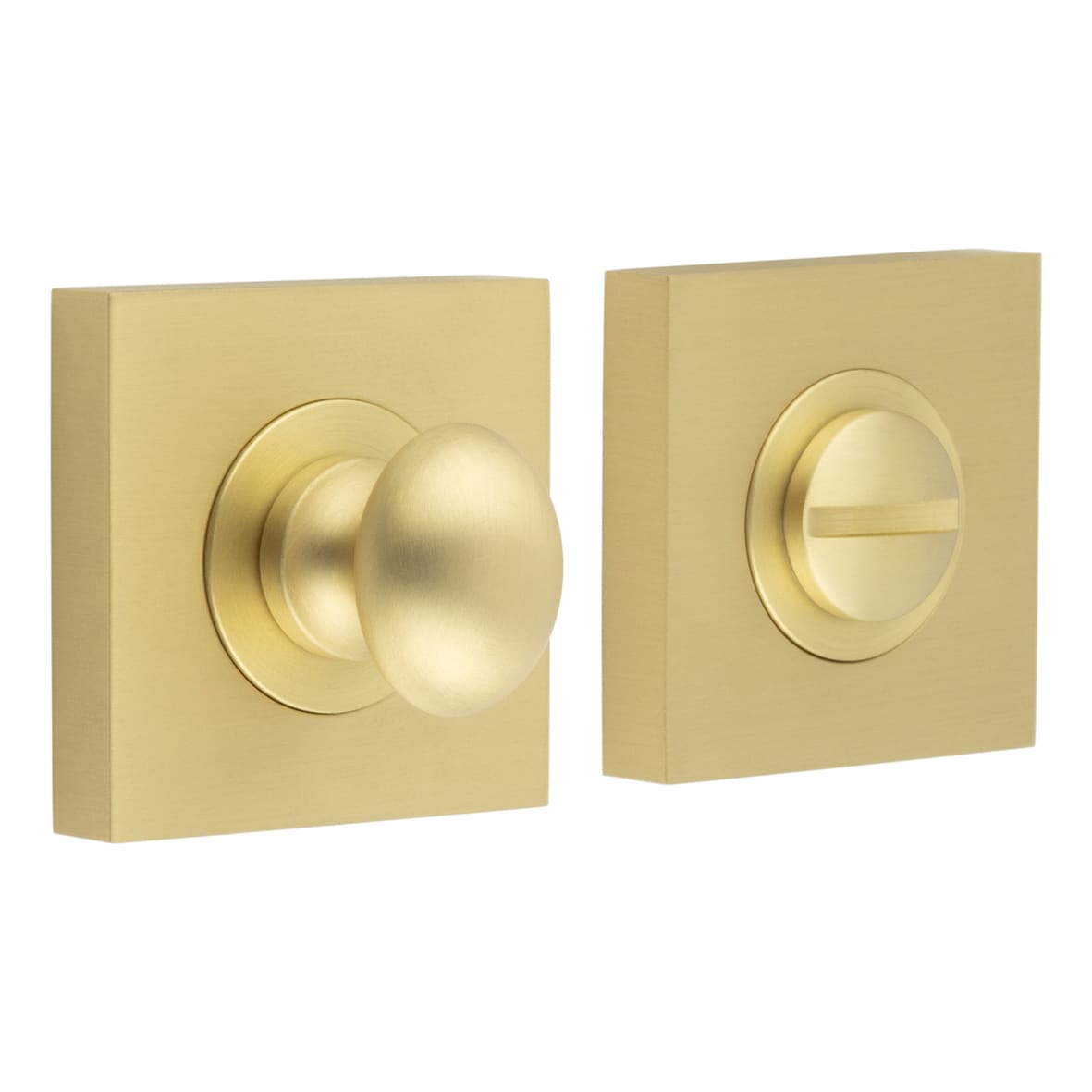 Inner 1 Turn & Release with Square Plain Rose - 47 x 47mm - Satin Brass