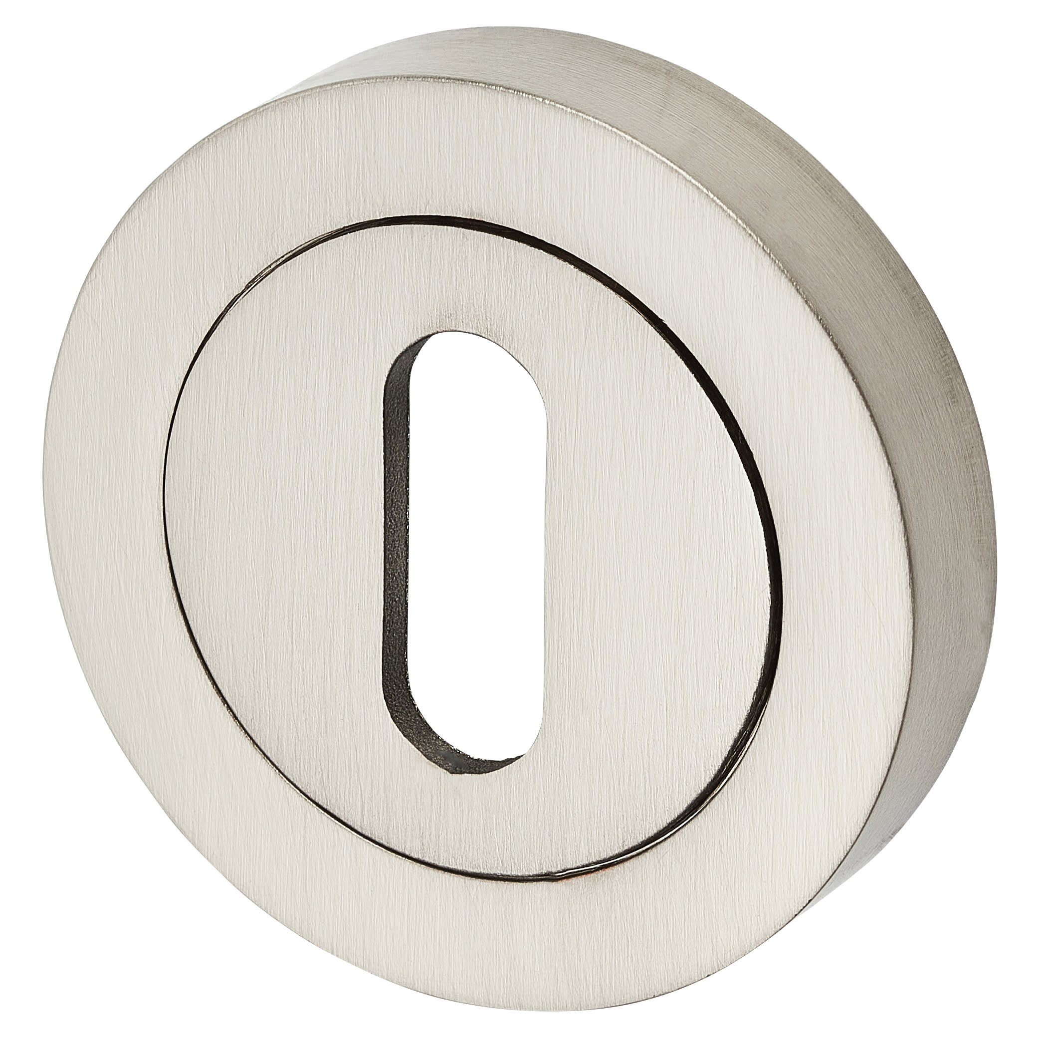 Brass Varese Escutcheon - 50mm Diameter - Keyhole - Satin Nickel