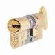 3 Star Anti-Snap Platinum 80mm Euro Thumbturn Cylinder - 40mm Turn + 40mm - Polished Brass