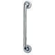 Satin Aluminium 19mm D-Bar Door Pull Handle on Rose - Screw Fix - 300mm Centres