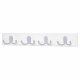 Double Coat Hook Rail - 450 x 70 x 15mm - 4 Hooks - White Board with Polished Chrome Hooks