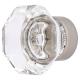 Faceted Floral Glass Cabinet Knob - 35mm Diameter - Satin Nickel
