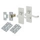 Satin Chrome Victorian Scroll Latch Door Handles Pack - Short Plate