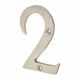 76mm Screw Fix Door Numeral - 2 - Satin Nickel