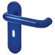 Cobalt Blue Nylon Steel Core Safety Keyhole Lock Door Handles - Paris Range