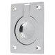 Rectangular Flush Ring Cabinet Pull Handle - 63 x 50mm - Polished Chrome