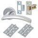 Marcus Polished Chrome Latch Door Handles on Rose Pack - Centaur Range