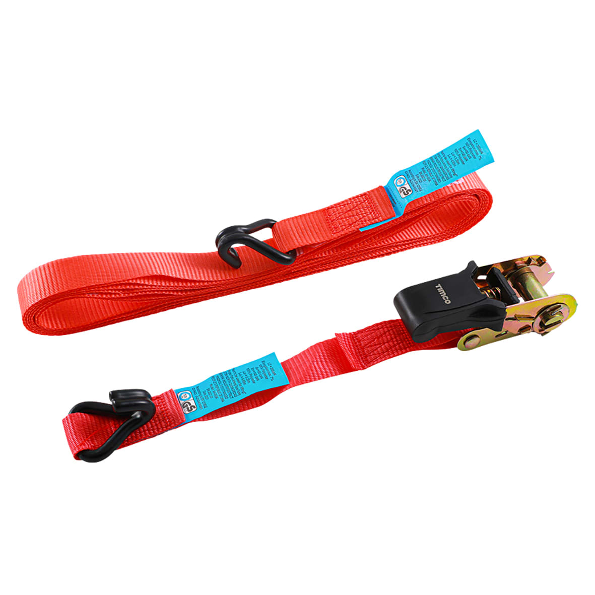 J Hook Ratchet Straps - Standard Duty - 5m x 25mm - Pack of 2