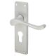 Satin Chrome Victorian Scroll Euro Lock Door Handles - 155 x 42mm