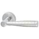 Polished/Satin Chrome Dimple Door Handles on Round Rose - Roda Range