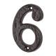 76mm Screw Fix Door Numeral - 6 / 9 - Metalized Antique Black Iron