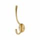 Marcus Victorian Light Duty Single Hat & Coat Hook - 125 x 51mm - Polished Brass