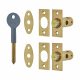 8001 Wooden Window Bolt - Satin Brass - Pack of 2 with 1 Key