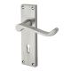 Satin Chrome Budget Scroll Keyhole Lock Door Handles - Mia Range - 153 x 42mm