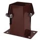 Fence Post Flush Fit Bolt Down Shoe - Twin Bolt - 100 x 100mm - Brown Powder Coated