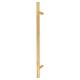 PVD Satin Brass 23mm Knurled T-Bar Door Pull Handle - Bolt Fix - 450mm Centres
