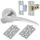 Brass Polished Chrome Latch Door Handles on Rose Pack - Oliver Range