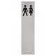 Finger Plate - Unisex Toilet Door Sign - 300 x 75mm - Polished Stainless Steel