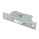 Square Axle Sash Window Pulley - 44mm Curved Nylon Wheel - Polished Chrome