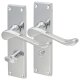 Polished Chrome Victorian Scroll Bathroom Door Handles - 155 x 42mm