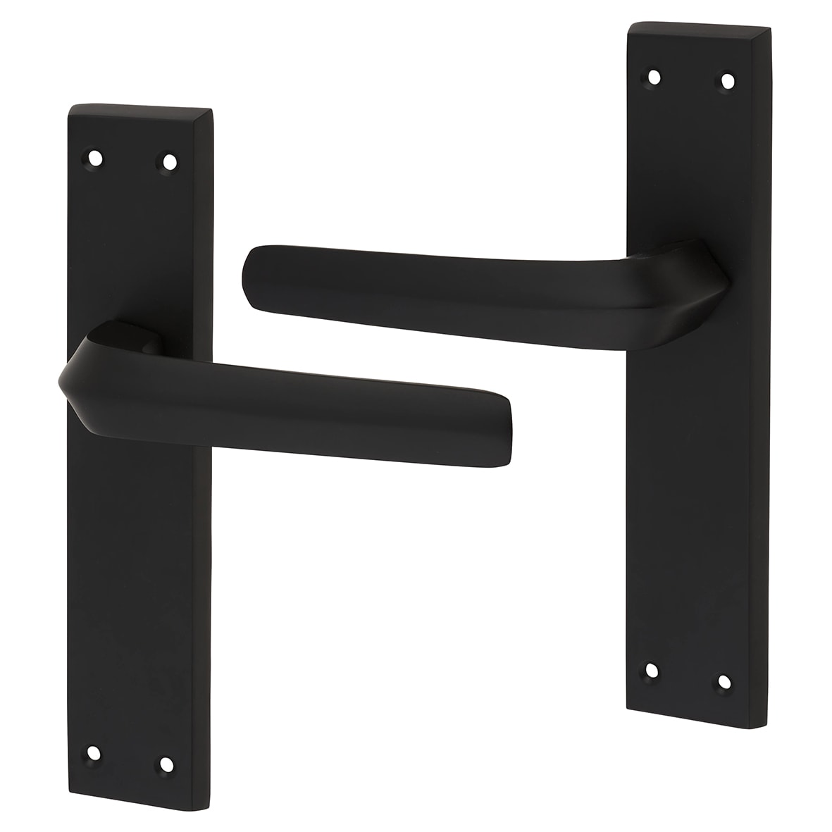 Matt Black Latch Door Handles - Norley Range - 200 x 42mm