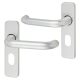 Satin Aluminium 20mm Return to Door Oval Lock Door Handles - 155 x 40mm