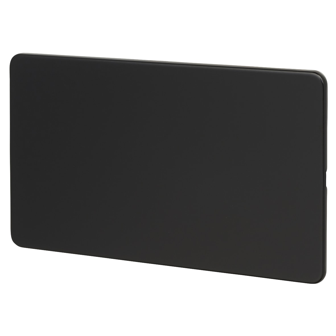 2 Gang Blank Plate - Matt Black