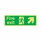 Photoluminescent Fire Exit Up Right Arrow Sign - 150 x 450mm - Rigid Plastic