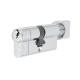 1 Star 6 Pin 70mm Euro Thumbturn Cylinder - 35 + 35mm - Polished Chrome - Keyed to Differ