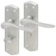 Satin Chrome Bathroom Door Handles - Rome Range - 170 x 50mm