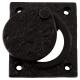 Covered Square Escutcheon - 67 x 58mm - Round - Antique Black Iron