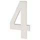 100mm Concealed Screw Fix Door Numeral - 4 - Polished Stainless Steel