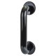 Ebony Black Nylon D-Bar Door Pull Handle on Rose - Screw Fix - 220mm c/c