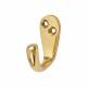 Solid Brass Single Coat Hook - 43 x 17mm - Polished Brass