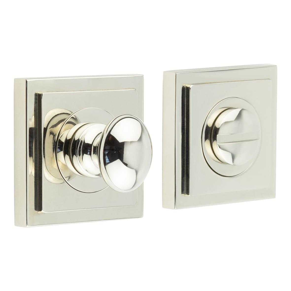 Inner 1 Turn & Release with Square Stepped Rose - 47 x 47mm - Polished Nickel