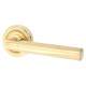 Polished Brass Door Handles on Round Rose - Parisian Elise Range