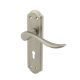 Marcus Satin Nickel Scroll Keyhole Lock Door Handles - Sandown Range - 180 x 48mm