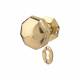 Polished Brass Old English Heavy Pattern Hex Mortice Door Knob - 58mm Rose Diameter