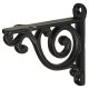 Swirl Shelf Bracket - 100 x 90mm - Black