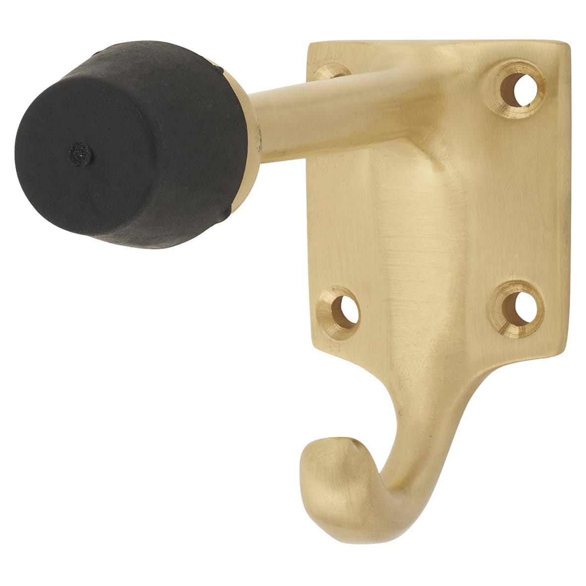 Cubical Single Hat & Coat Hook with Buffer - 85 x 55mm - Satin Brass