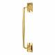Traditional Polished Brass Heavy Cast Offset Door Pull Handle - Screw Fix - 250mm Centres