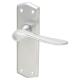 Satin Chrome Latch Door Handles - Rome Range - 170 x 50mm